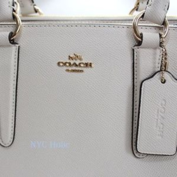 NWT COACH Crossgrain Leather Tote Crossbody Chalk - Picture 3 of 8